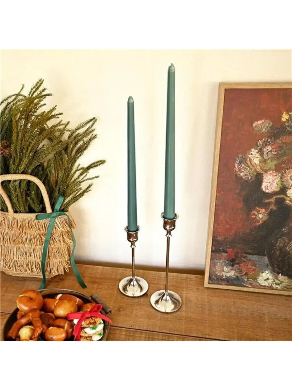 Silver Taper Candlestick Holders Set of 6 Elegant Candle Holder Home Wedding Dec